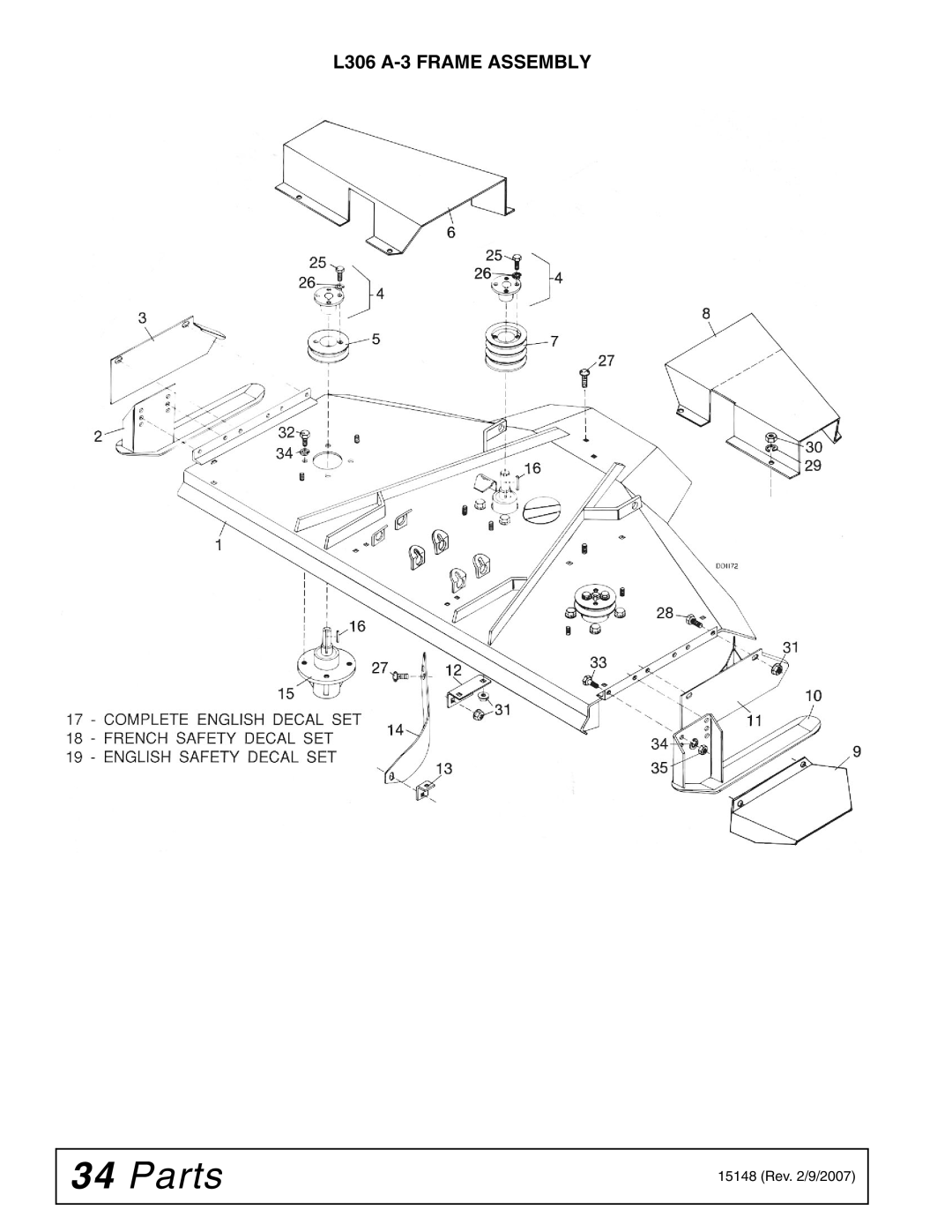 Woods Equipment L59A-3, L306A-3 manual L306 A-3 Frame Assembly 