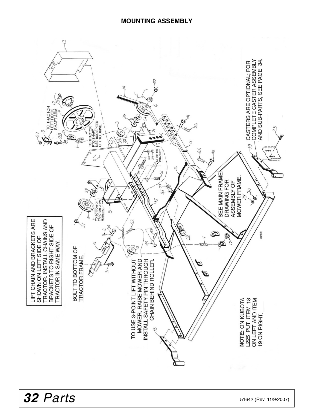 Woods Equipment L59KR17-1 manual Mounting Assembly 