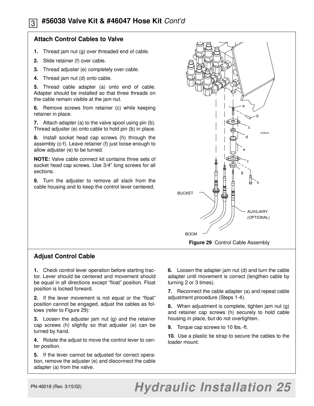 Woods Equipment M8200 manual Attach Control Cables to Valve, Adjust Control Cable 