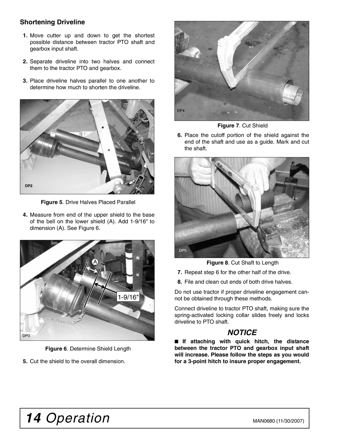 Woods Equipment BB8400X, MAN0680, BB7200X, BB6000X manual Shortening Driveline 