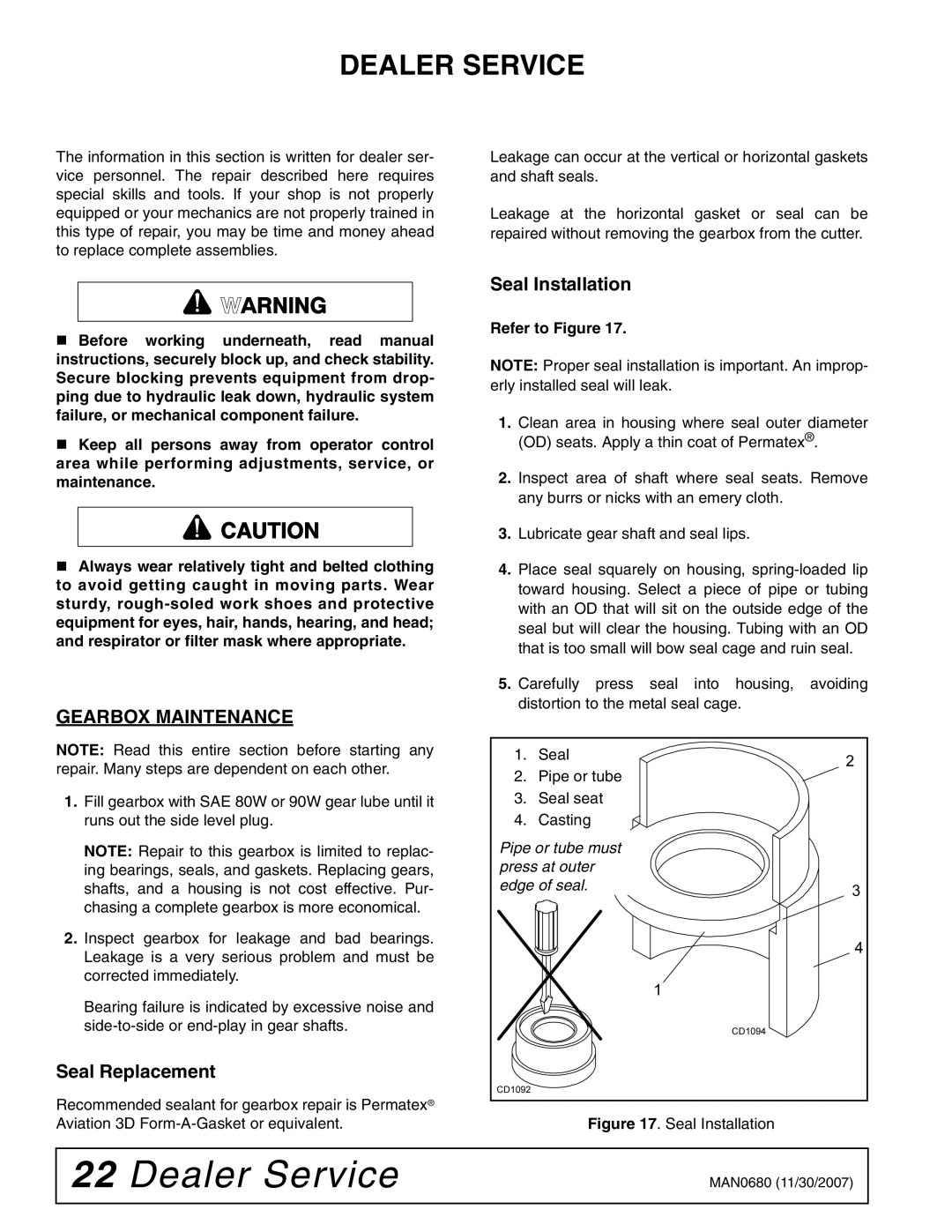 Woods Equipment BB8400X, MAN0680, BB7200X, BB6000X Dealer Service, Gearbox Maintenance, Seal Replacement, Seal Installation 