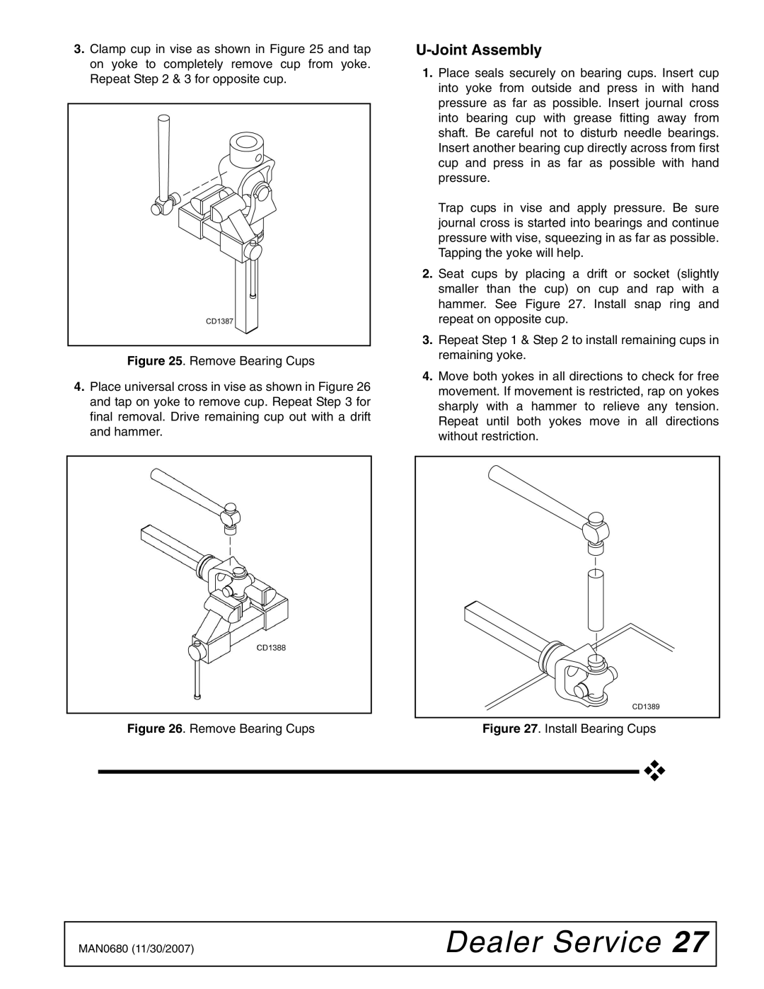 Woods Equipment BB6000X, MAN0680, BB7200X, BB8400X manual Joint Assembly, Install Bearing Cups 