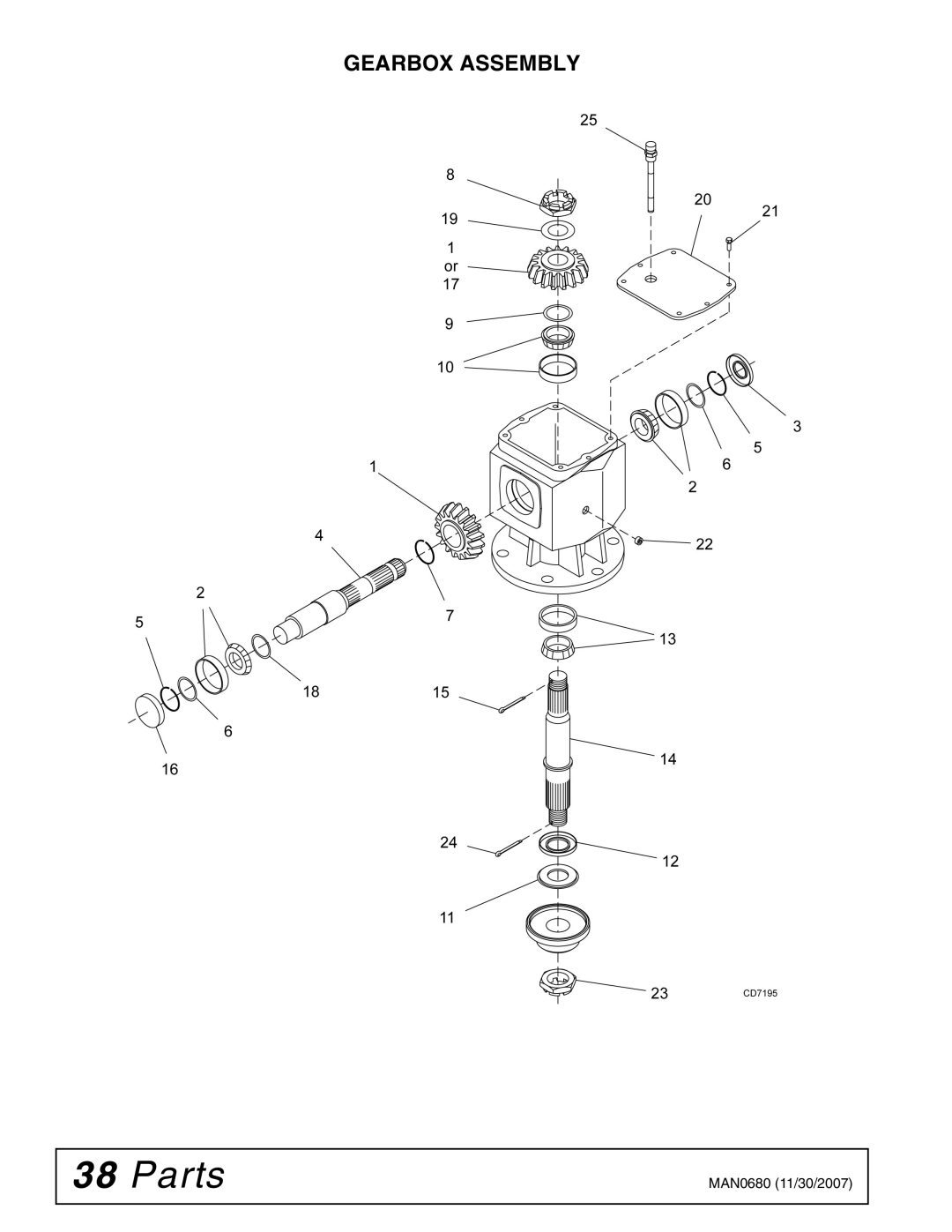 Woods Equipment BB8400X, MAN0680, BB7200X, BB6000X manual Gearbox Assembly 