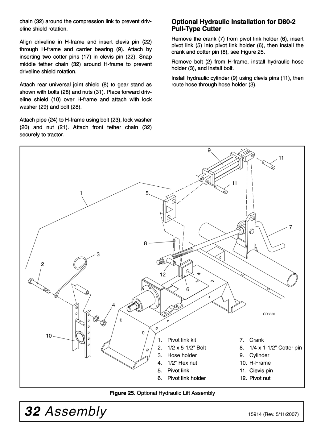 Woods Equipment MD80-2 manual Assembly 