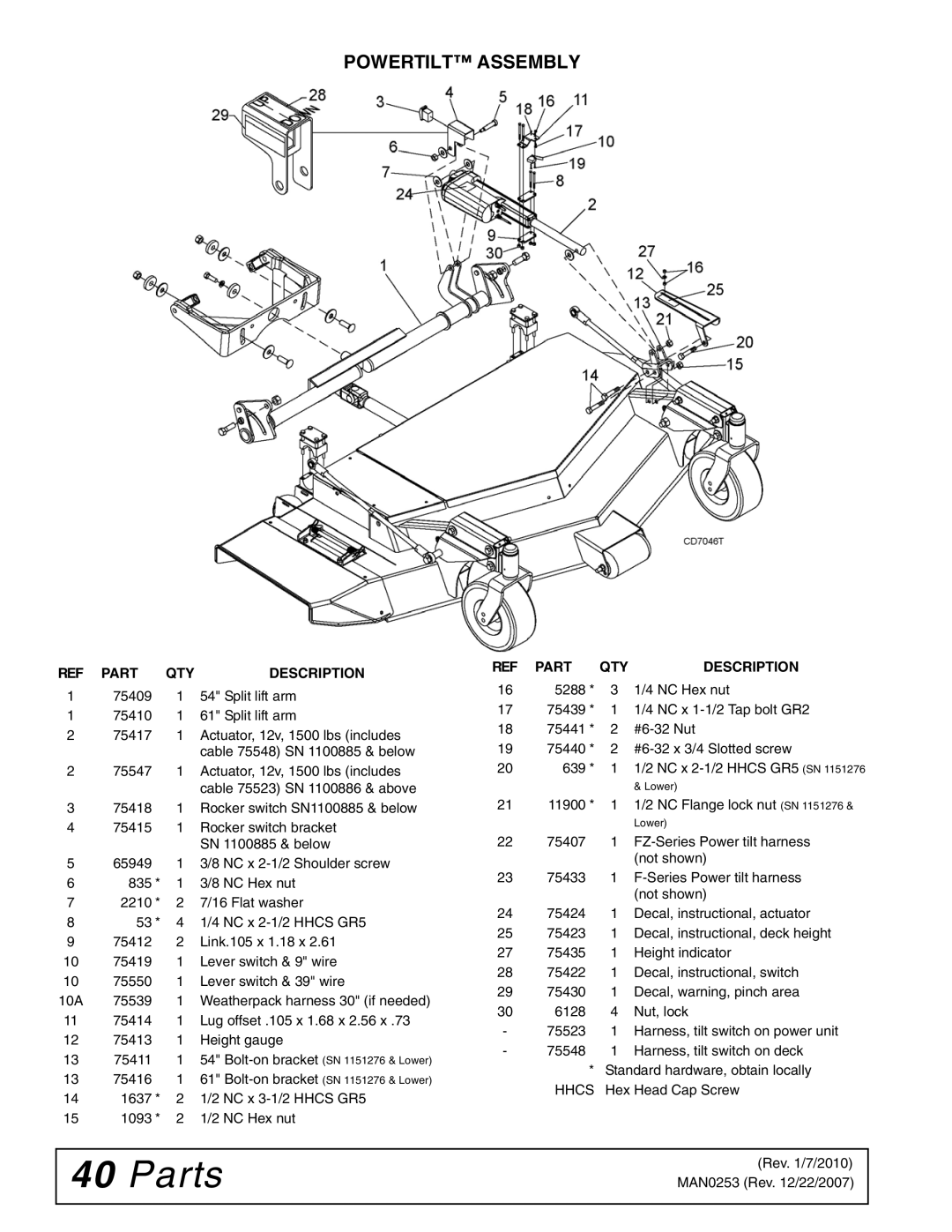 Woods Equipment MX61T, MX54T manual Powertilt Assembly 