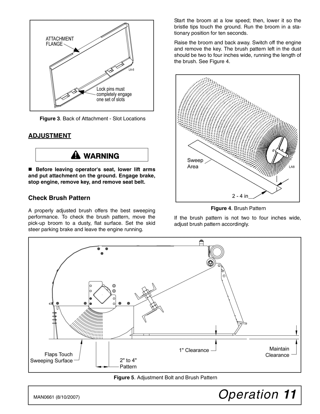 Woods Equipment PB720-2, PB600-2 manual Adjustment, Check Brush Pattern 