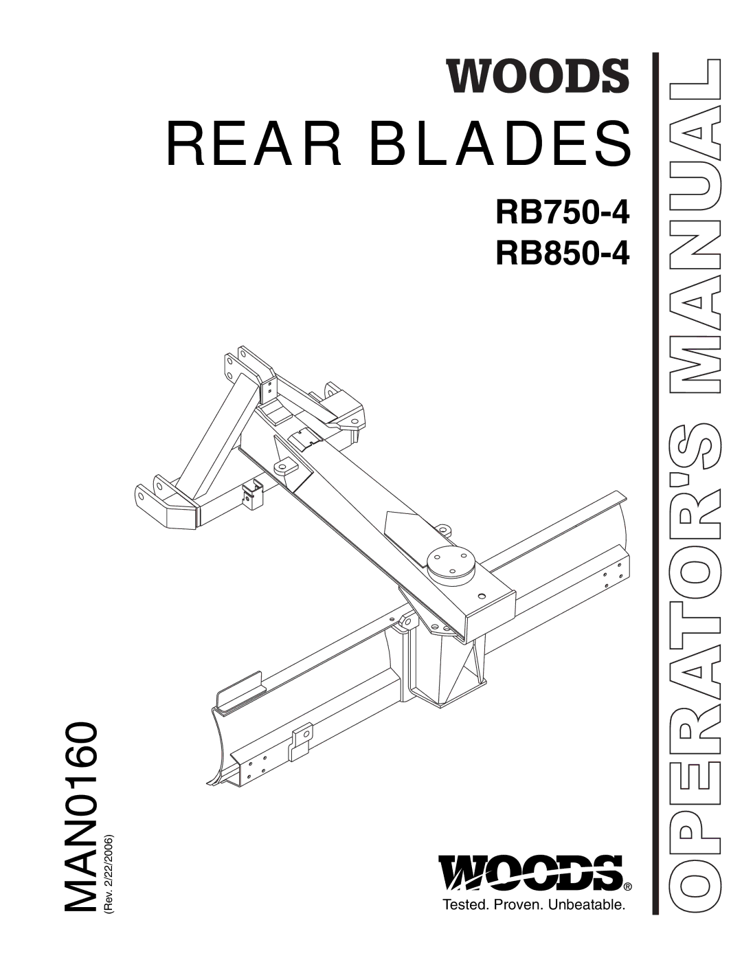 Woods Equipment RB850-4, RB750-4 manual Rear Blades 