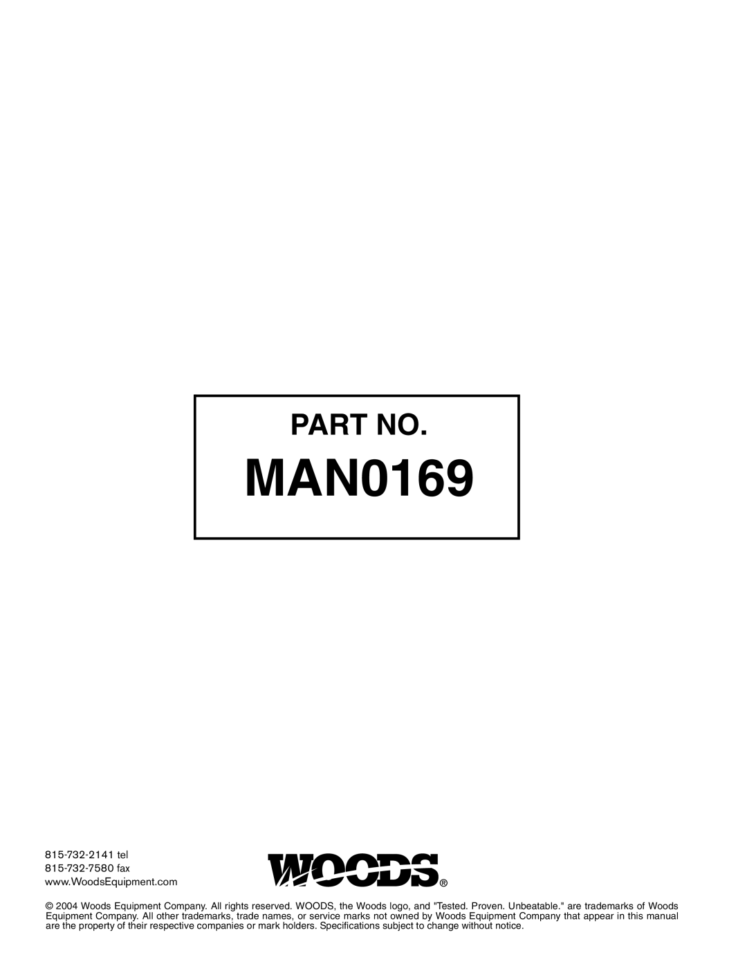 Woods Equipment RBC60 LRC60 manual MAN0169 