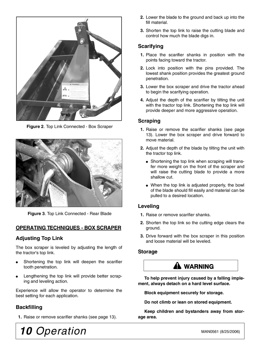 Woods Equipment RBE4, RBE5, BSE5 manual Operating Techniques BOX Scraper 