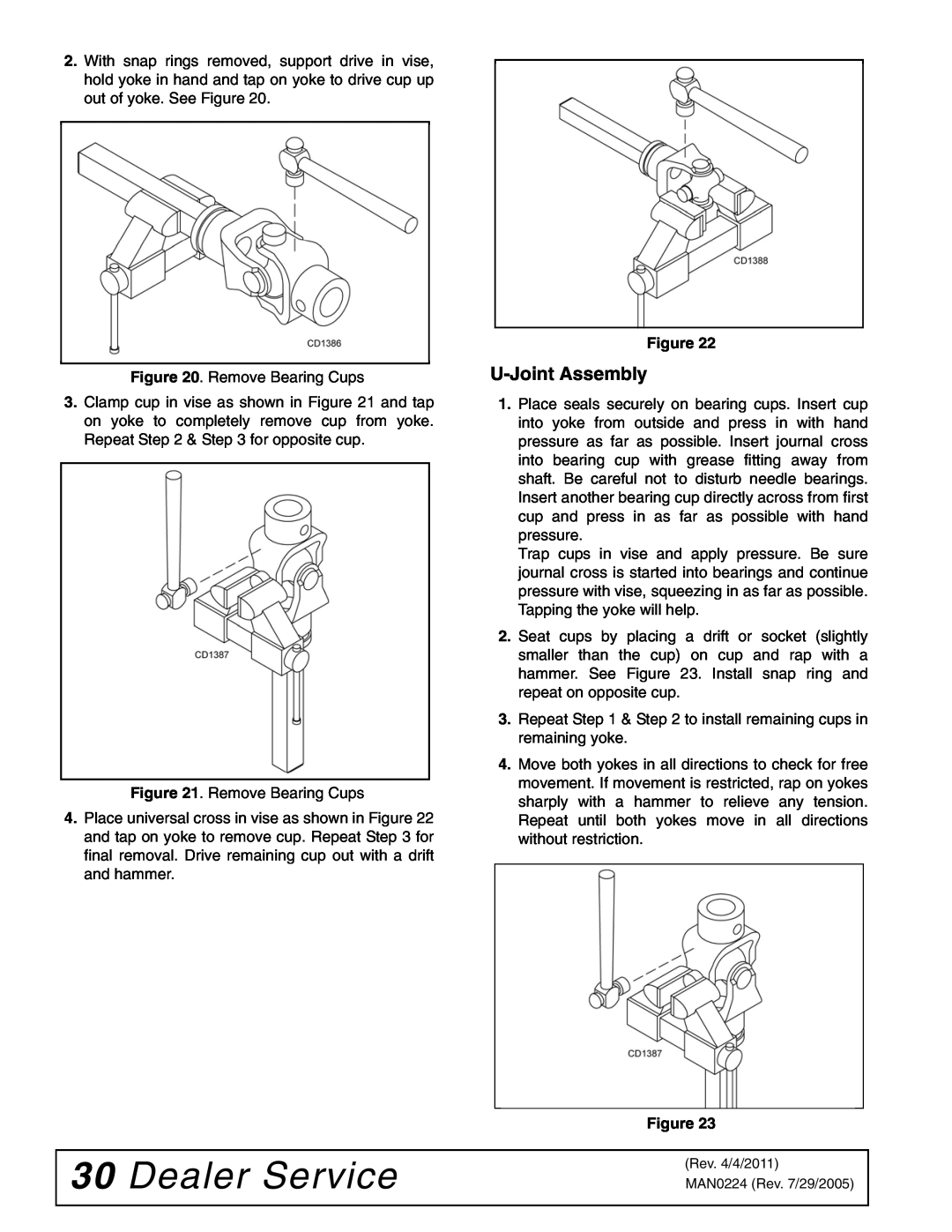 Woods Equipment RCC42 manual Dealer Service, U-JointAssembly 