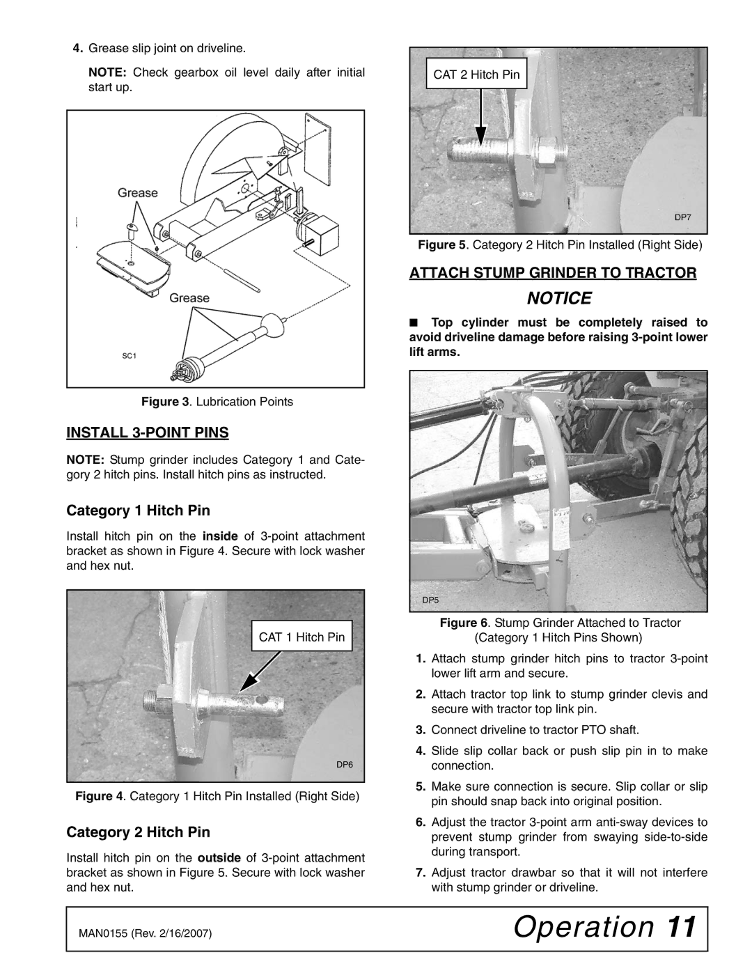 Woods Equipment SG100 Install 3-POINT Pins, Category 1 Hitch Pin, Category 2 Hitch Pin, Attach Stump Grinder to Tractor 