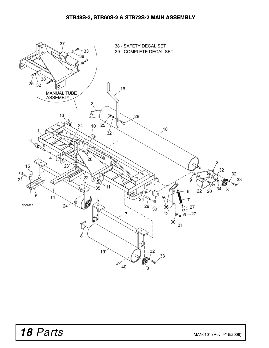 Woods Equipment manual Parts, STR48S-2, STR60S-2 & STR72S-2 MAIN ASSEMBLY 