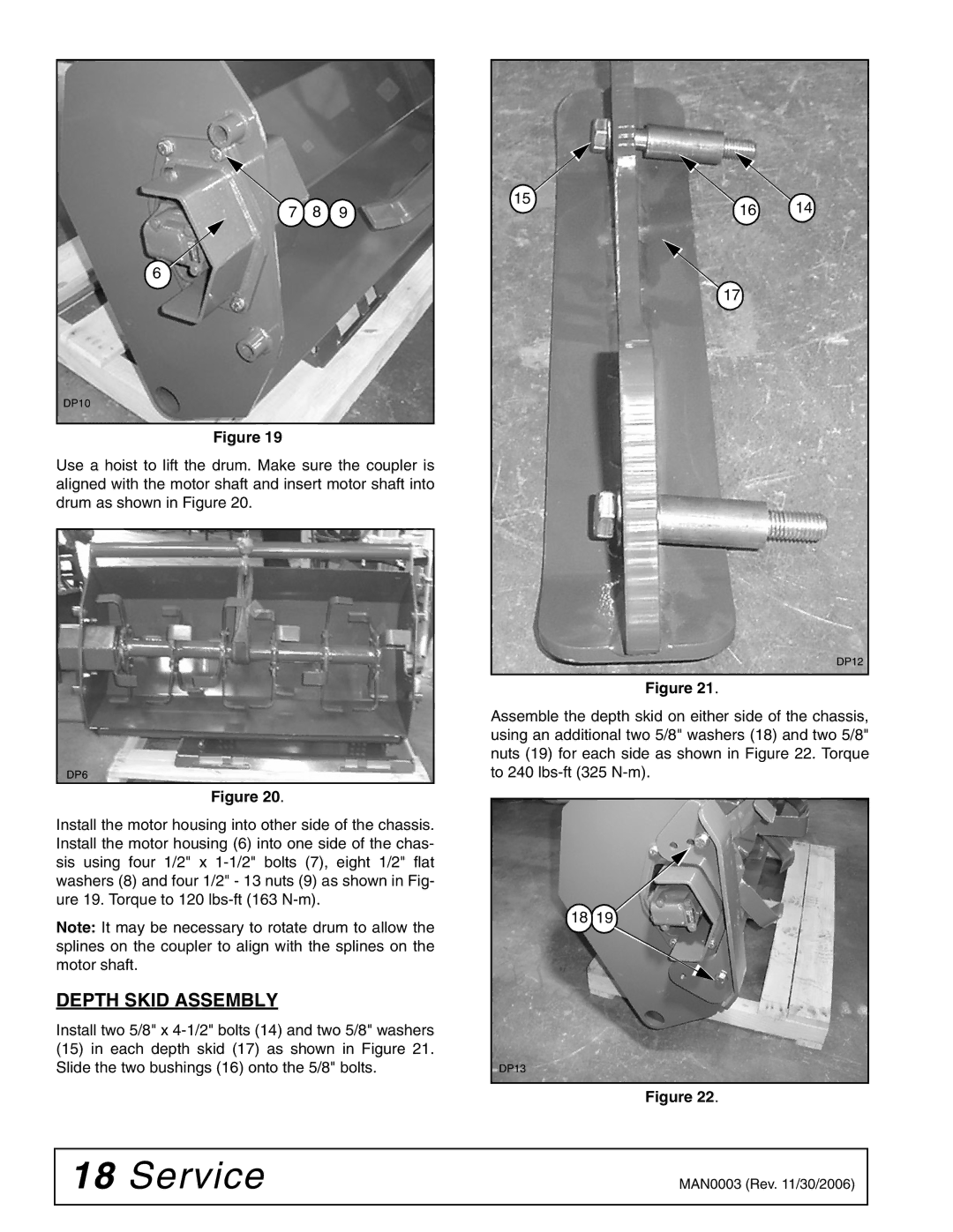 Woods Equipment TL52, TL73, TL84 manual Depth Skid Assembly 