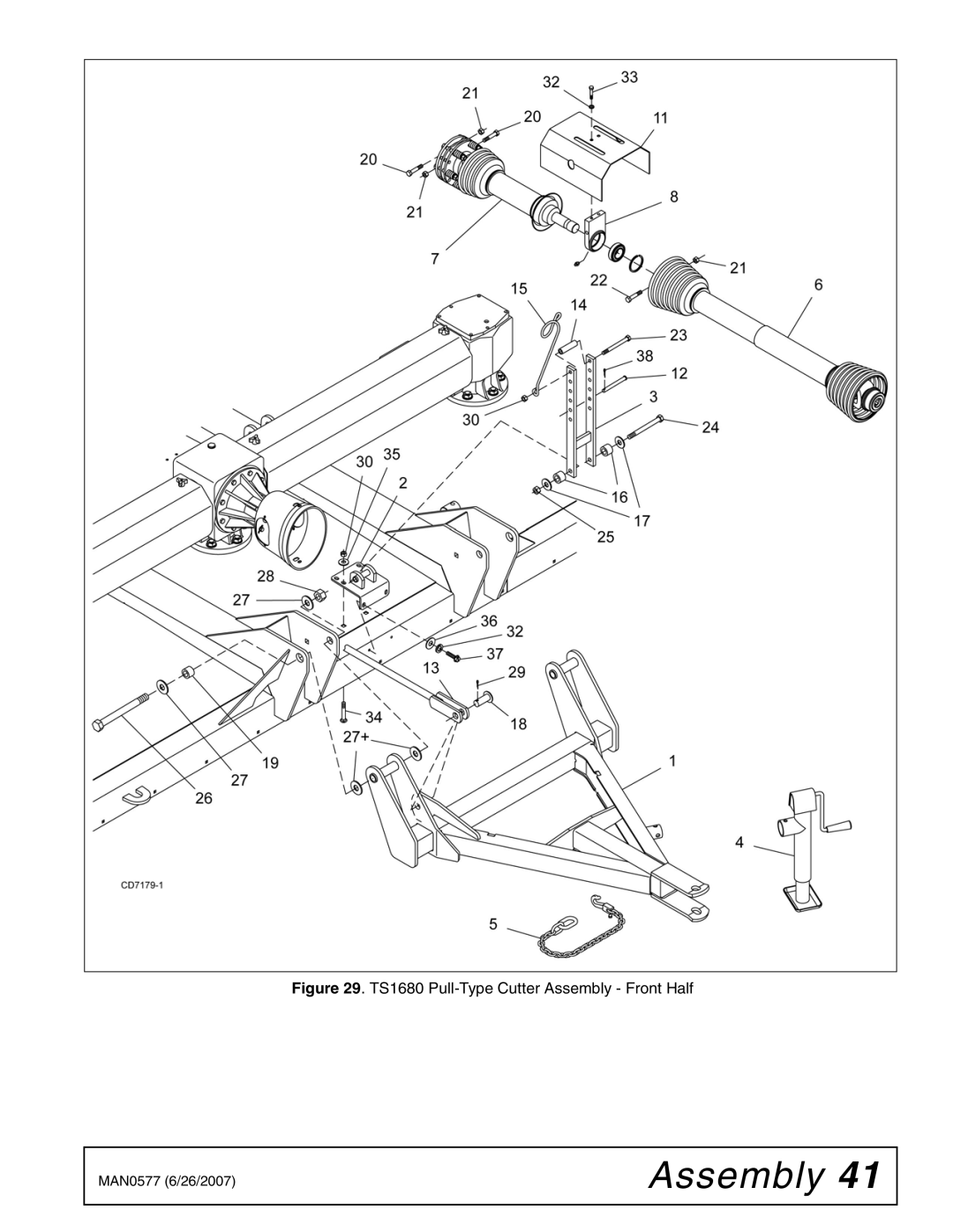 Woods Equipment TS1680Q manual TS1680 Pull-Type Cutter Assembly Front Half 