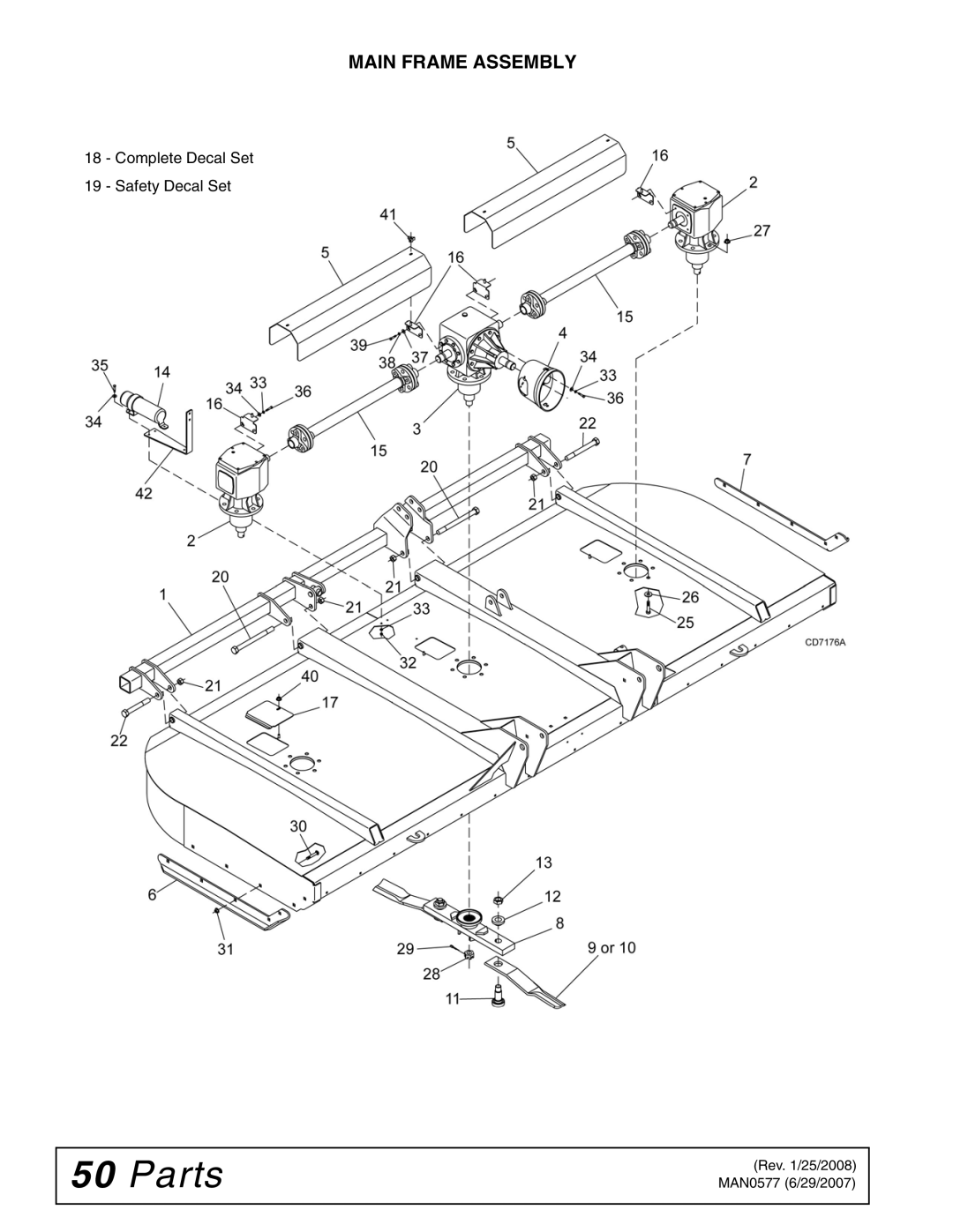 Woods Equipment TS1680Q manual Main Frame Assembly 