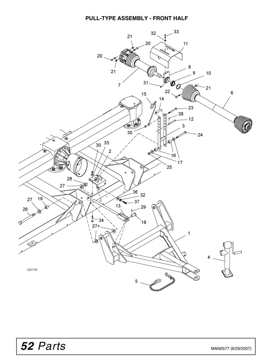 Woods Equipment TS1680Q manual PULL-TYPE Assembly Front Half 