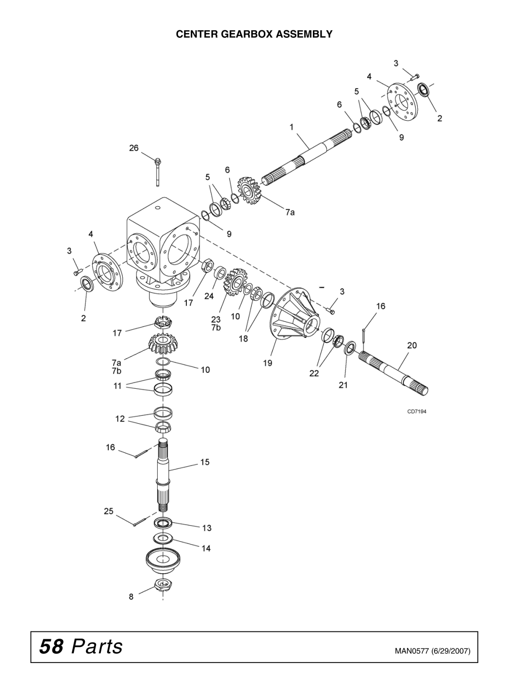 Woods Equipment TS1680Q manual Center Gearbox Assembly 