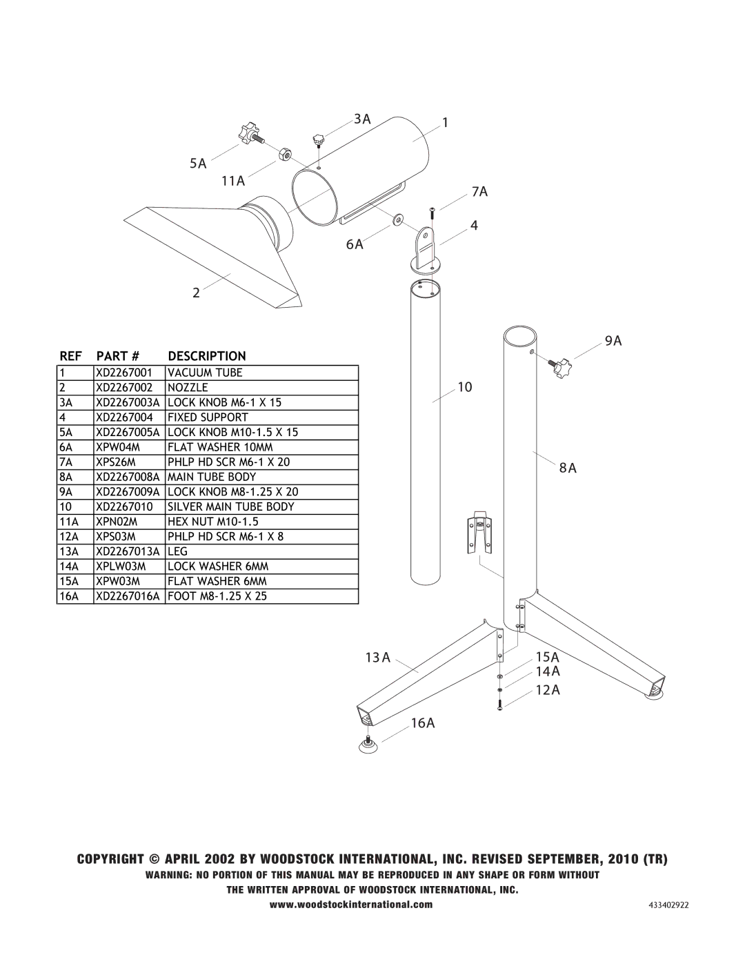 Woodstock D2267 instruction sheet Description 