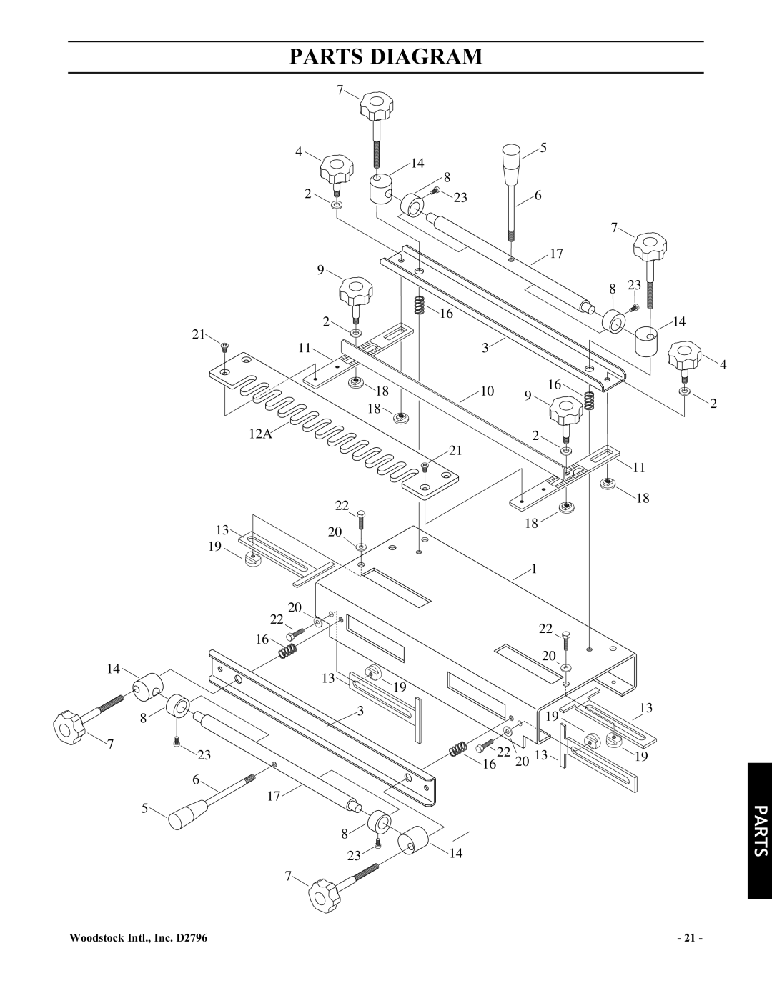 Woodstock D2796 manual Parts Diagram 