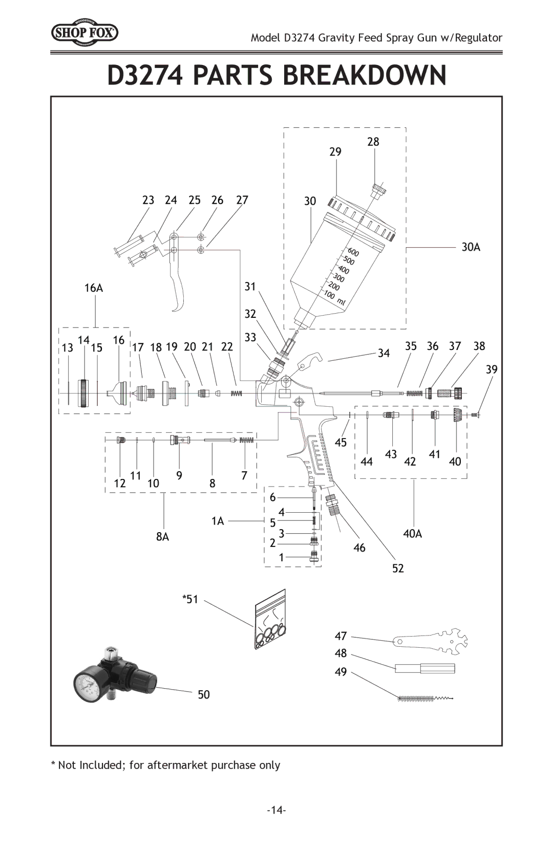 Woodstock owner manual D3274 Parts Breakdown 