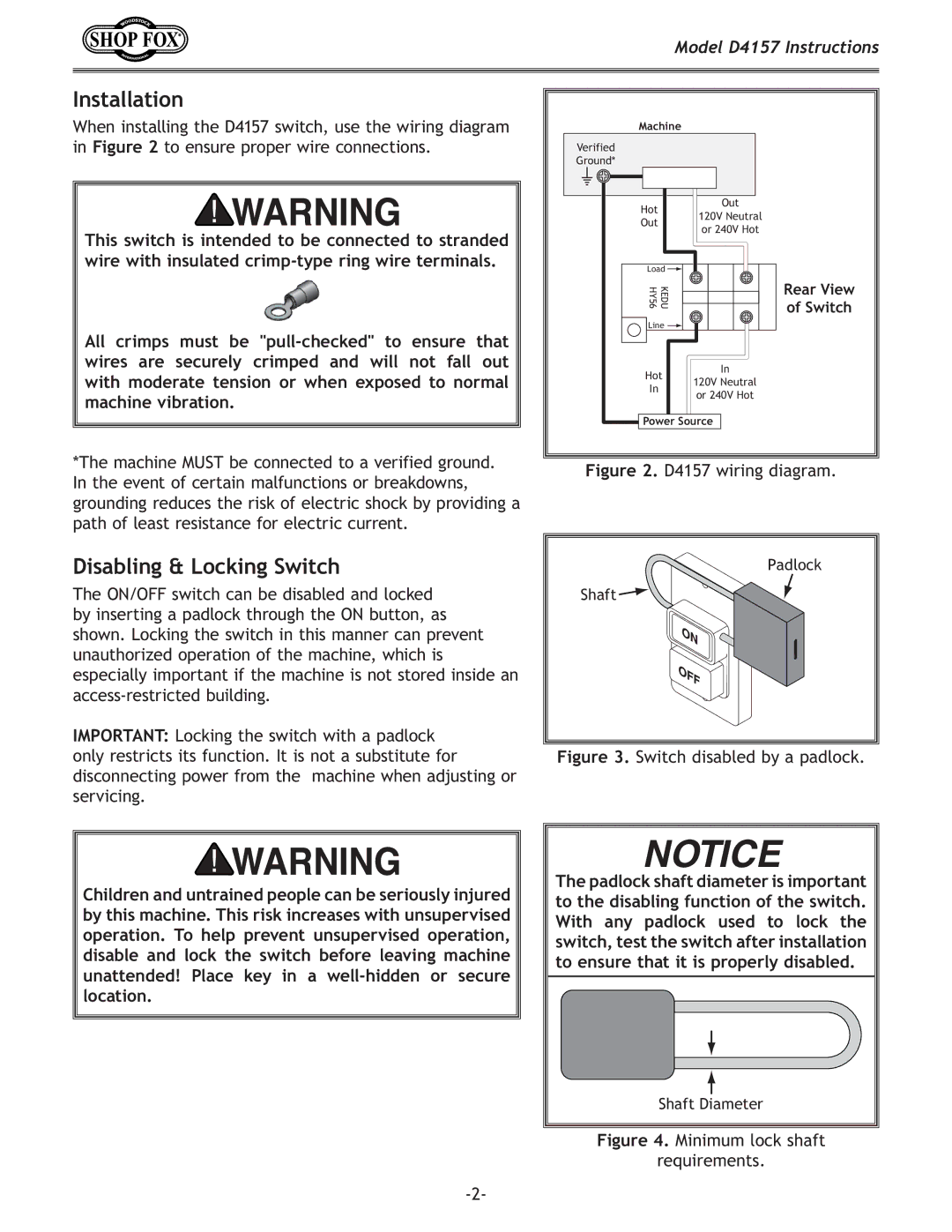 Woodstock D4157 specifications @ejkXccXk`fe, `jXYc`eCfZb`eJn`kZ 