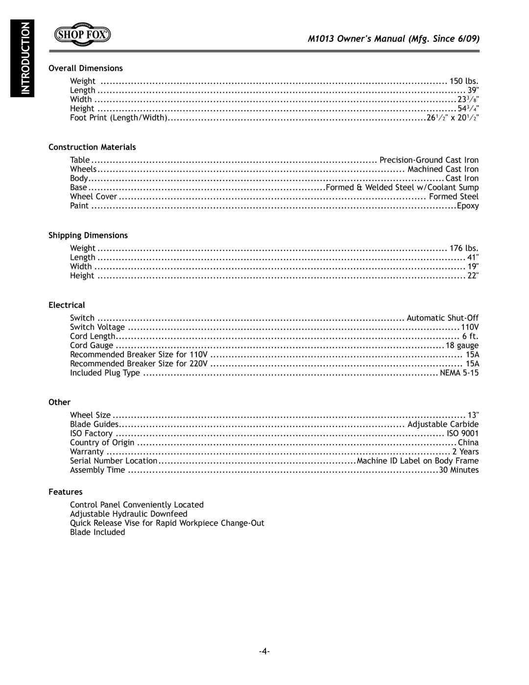 Woodstock M1013 manual Fne\ijDXelXcD%J`eZ\-&0 