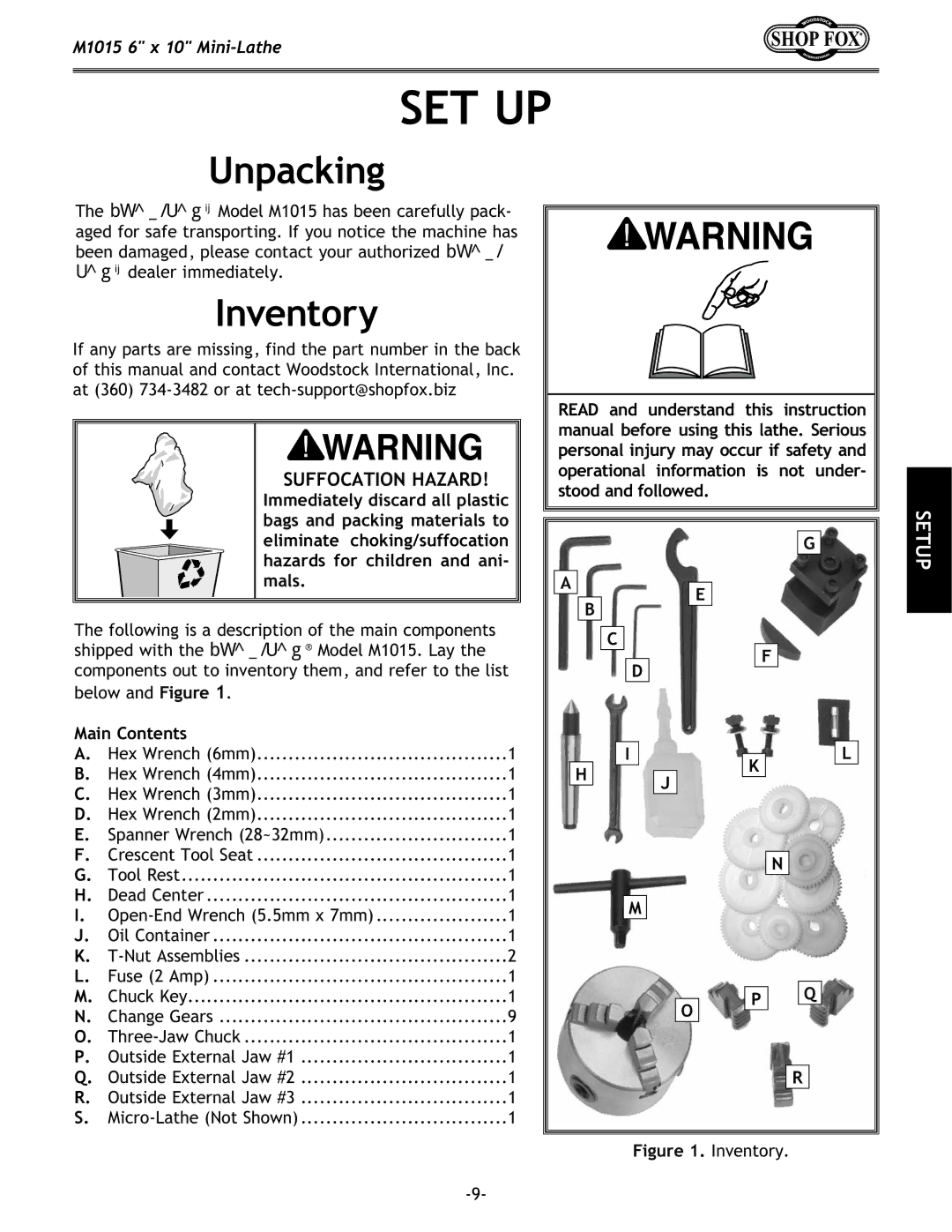 Woodstock M1015 manual LegXZb`e, @em\ekfip, JL==F8K@FE?8Q8I, DXcj%, DX`efek\ekj 