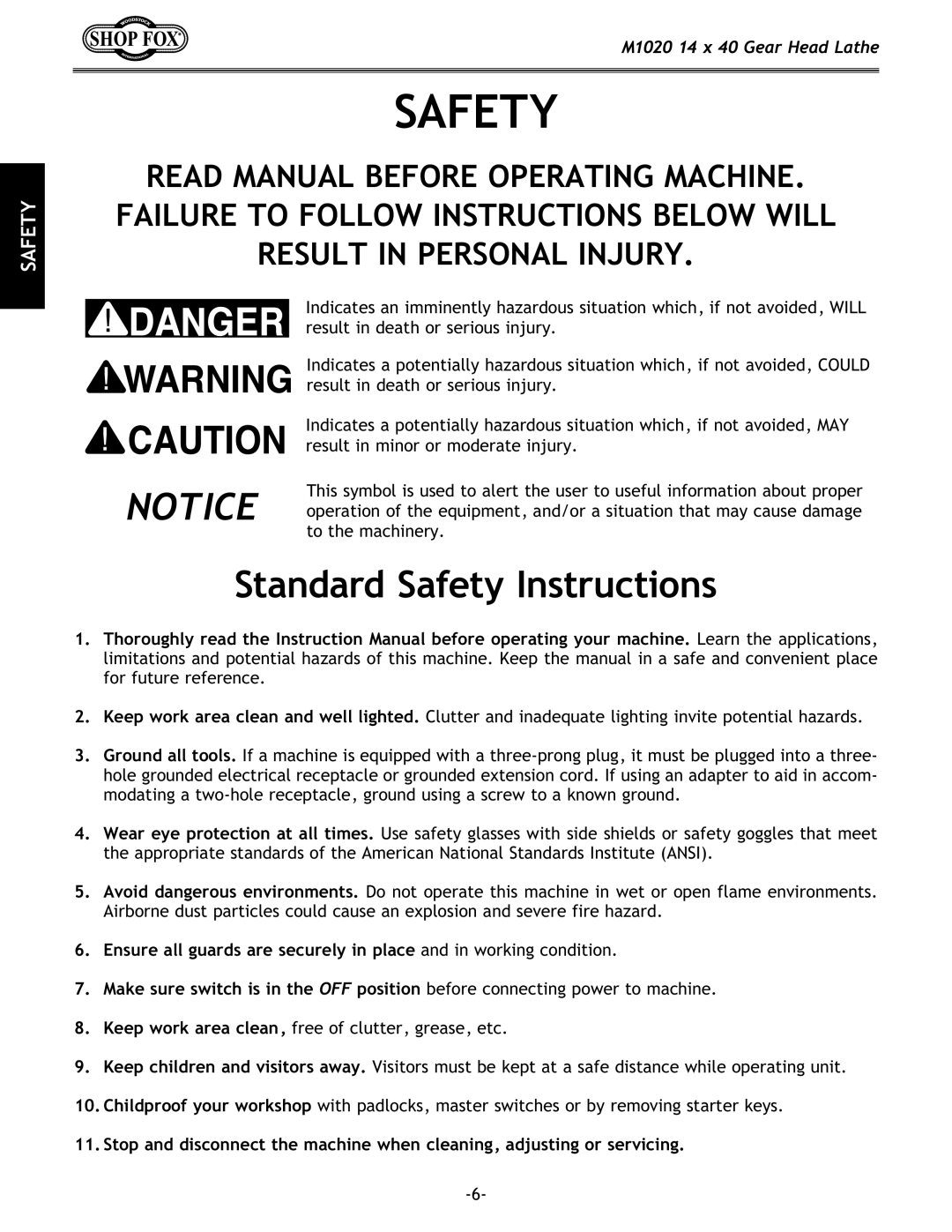 Woodstock M1020 manual JkXeXiJX\kp@ejkilZk`fej, Kfk\dXZ`e\ip%, $-$ 