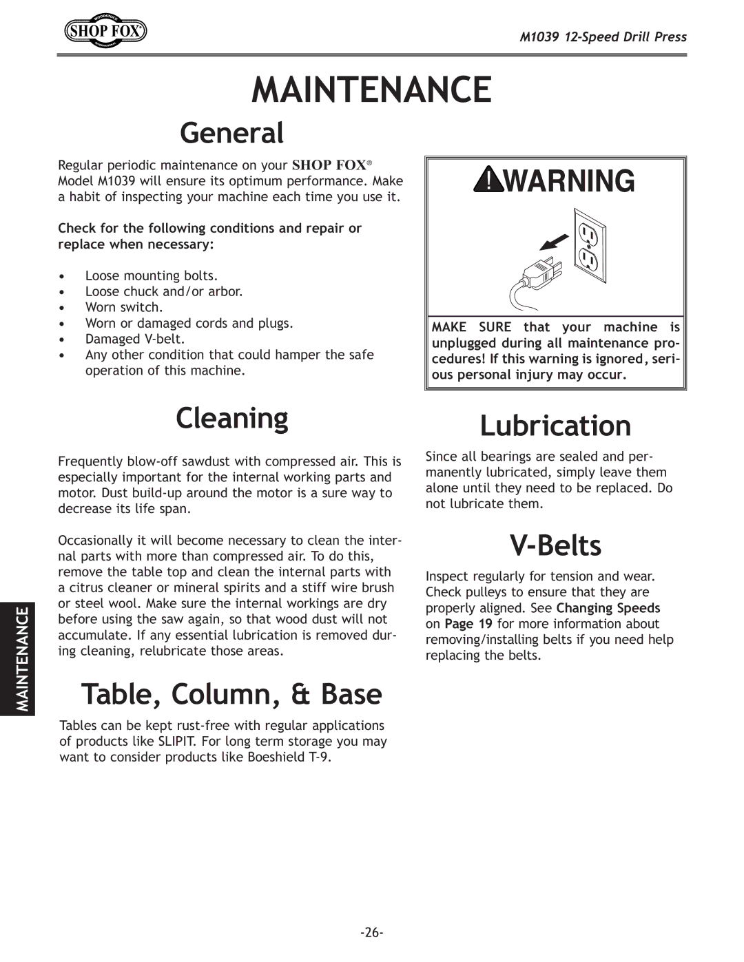 Woodstock M1039 manual Xe`eClYi`ZXk`fe, KXYc\#fclde#9Xj, $9\ckj 