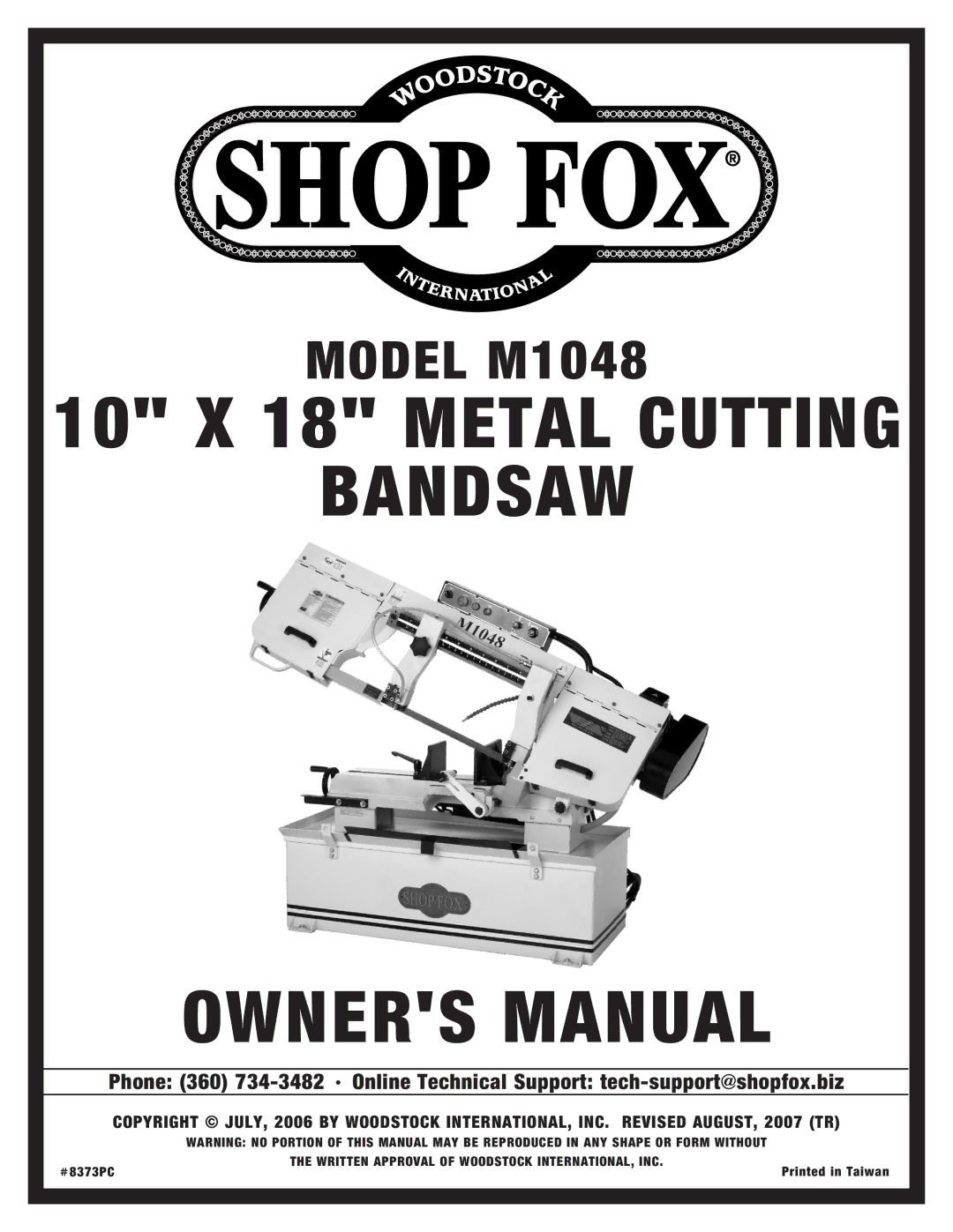 Woodstock M1054 owner manual Bandsaw 