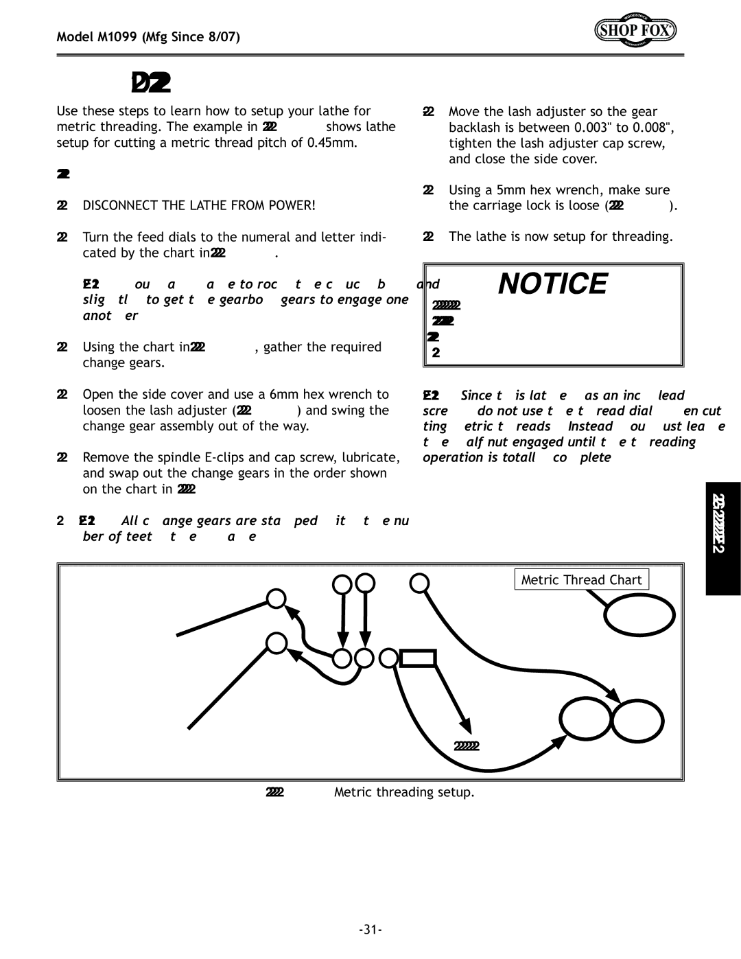 Woodstock M1099 manual ki`ZKi\Xj, Kfj\klgfid\ki`Zki\X`e#fk\j\jk\gj1, %+,dd 