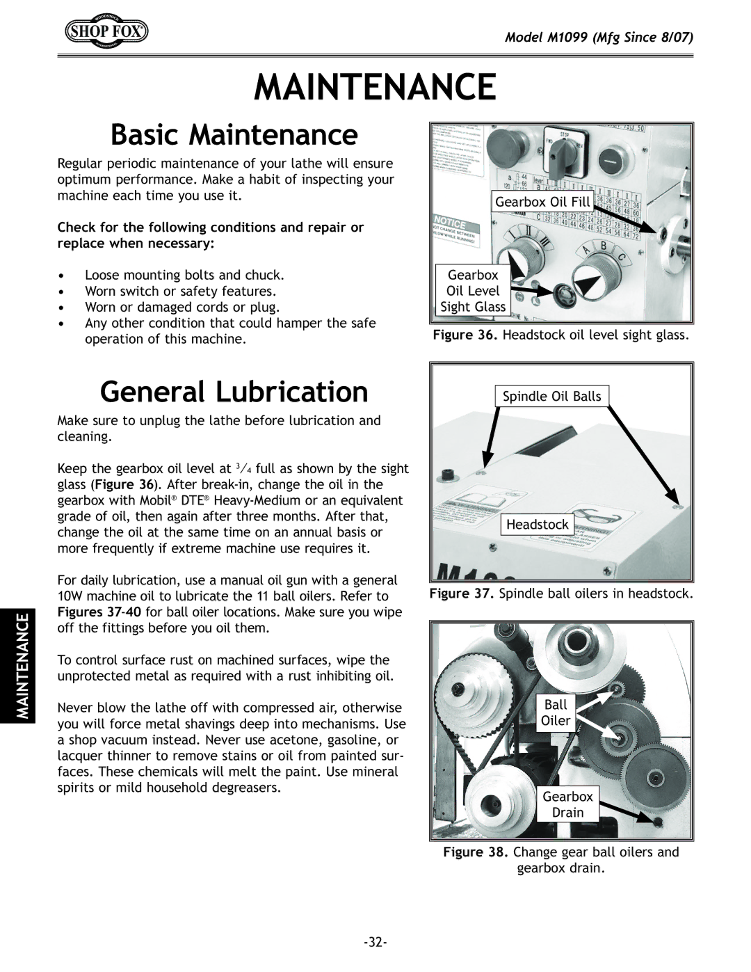 Woodstock M1099 manual 9Xj`ZDX`ek\eXeZ, e\iXcClYi`ZXk`fe 