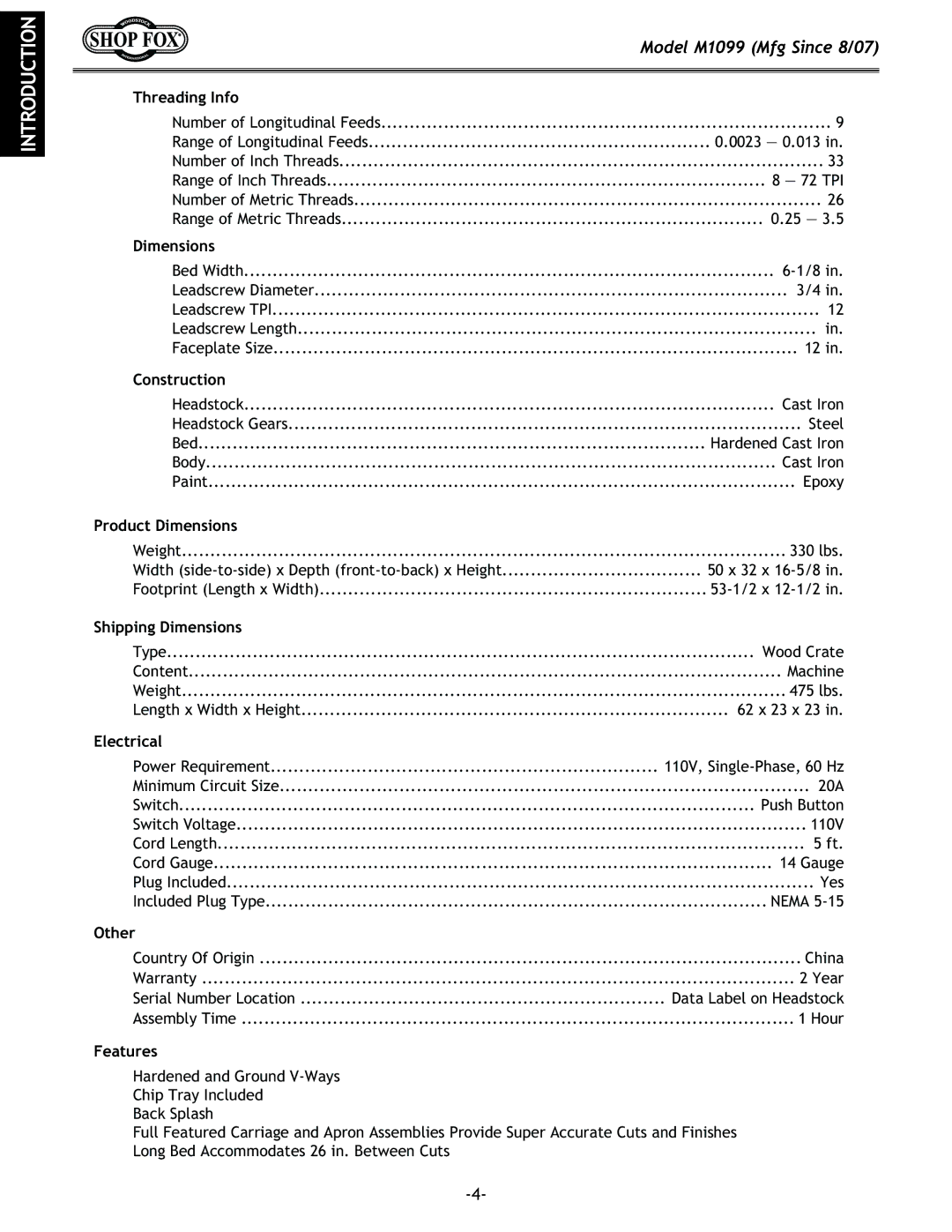 Woodstock M1099 manual @Ekiflk@Fe 