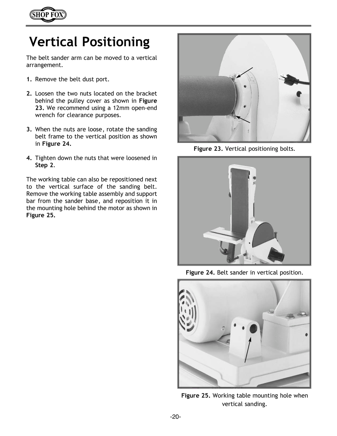 Woodstock Model owner manual Vertical Positioning, Vertical positioning bolts 