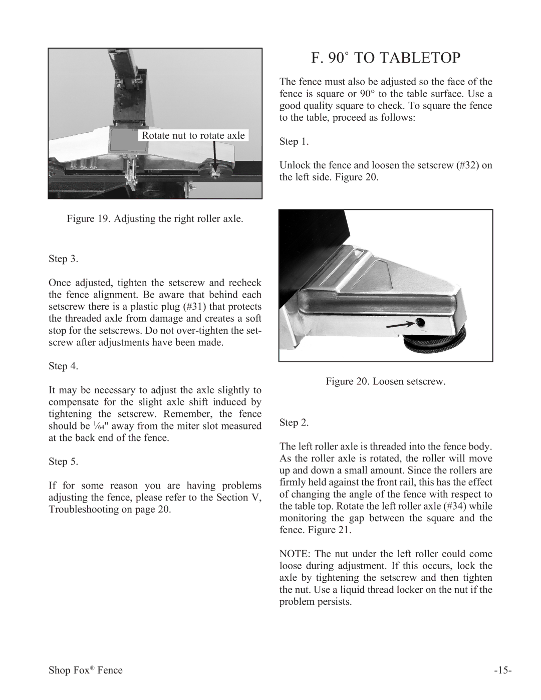 Woodstock W1410 manual 90˚ to Tabletop 