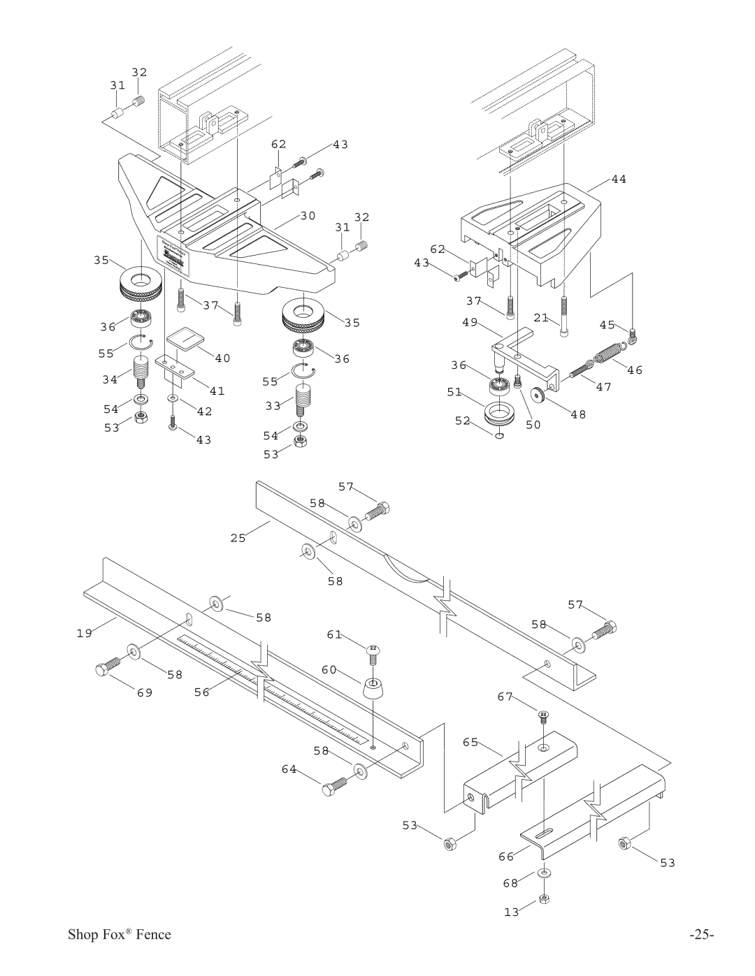 Woodstock W1410 manual Shop Fox Fence 