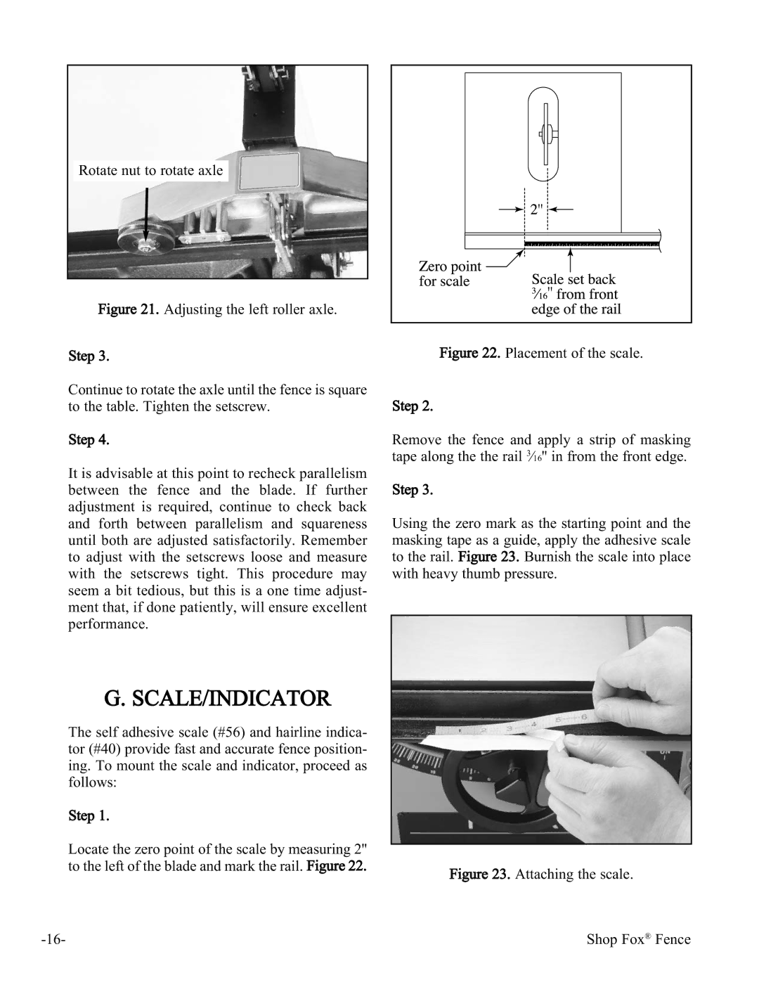 Woodstock W1410 manual Scale/Indicator, Attaching the scale Shop Fox Fence 