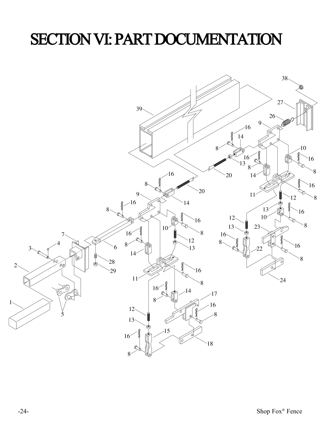 Woodstock W1410 manual Sectionvipartdocumentation 