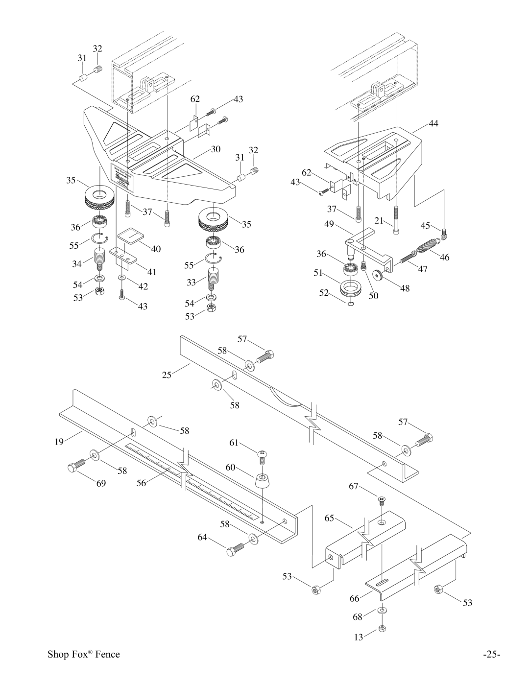 Woodstock W1410 manual Shop Fox Fence 