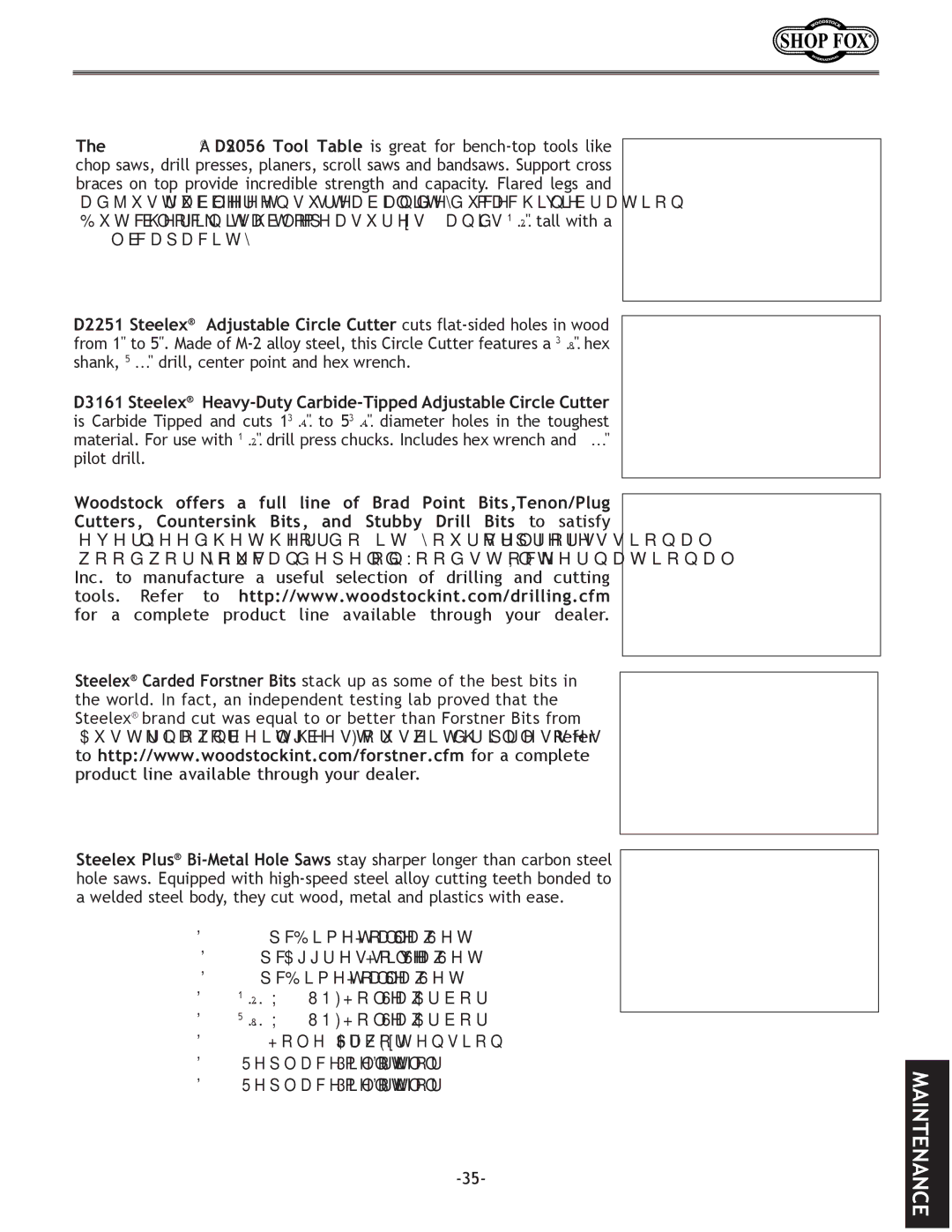 Woodstock W1669, W1670, D2677, D2722 instruction manual Maintenance 