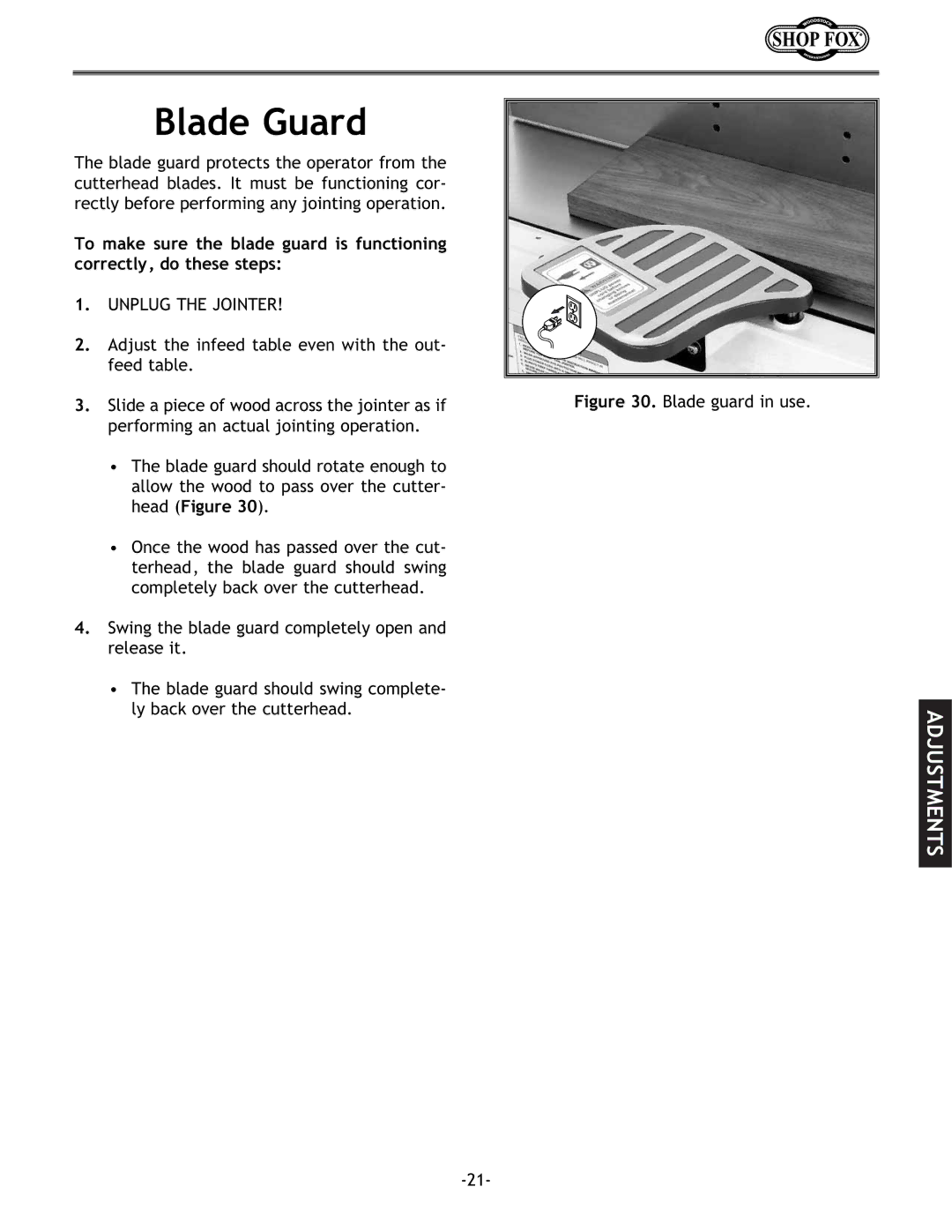 Woodstock W1694 instruction manual Blade Guard, Blade guard in use 