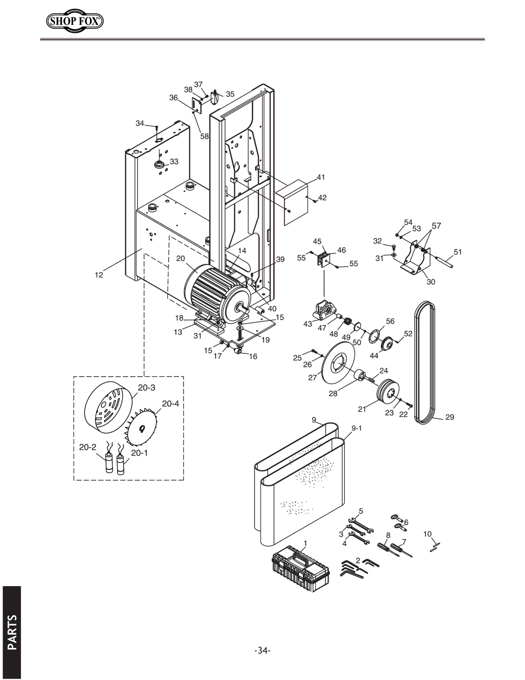 Woodstock W1709 instruction manual Parts 