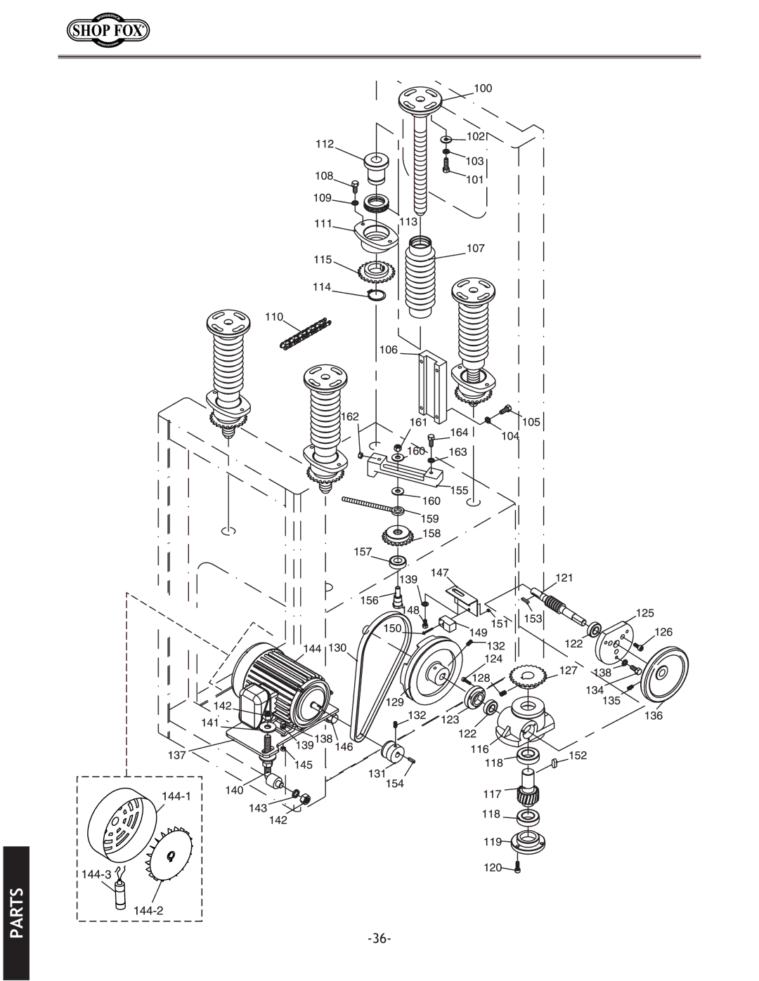 Woodstock W1709 instruction manual Parts 