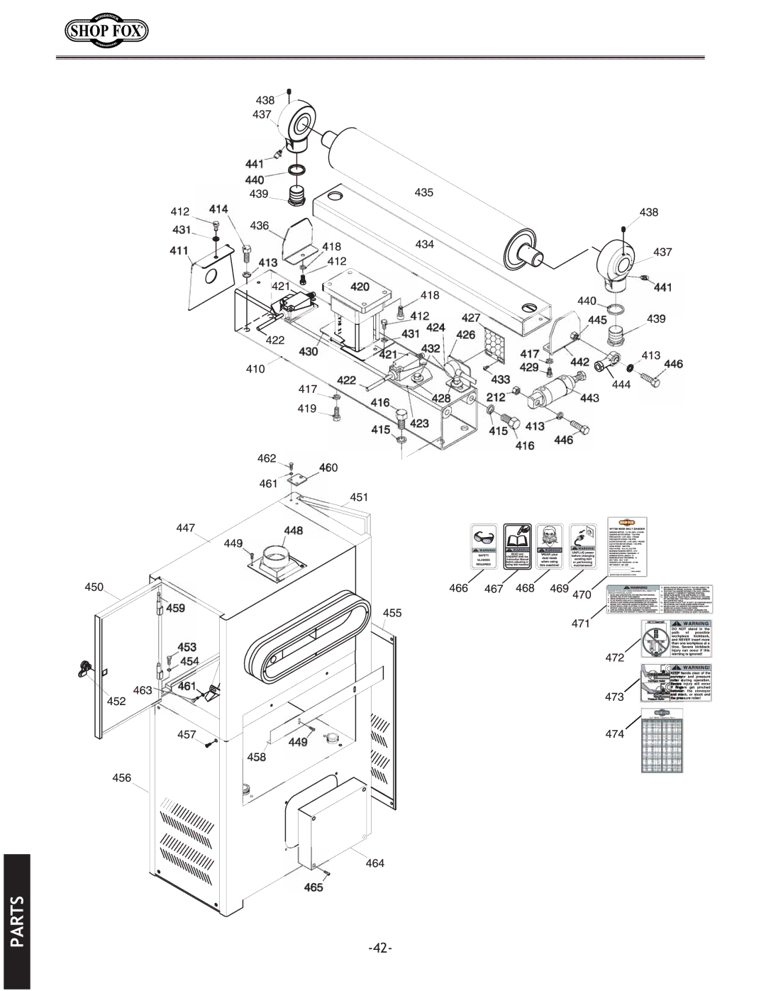 Woodstock W1709 instruction manual Parts 