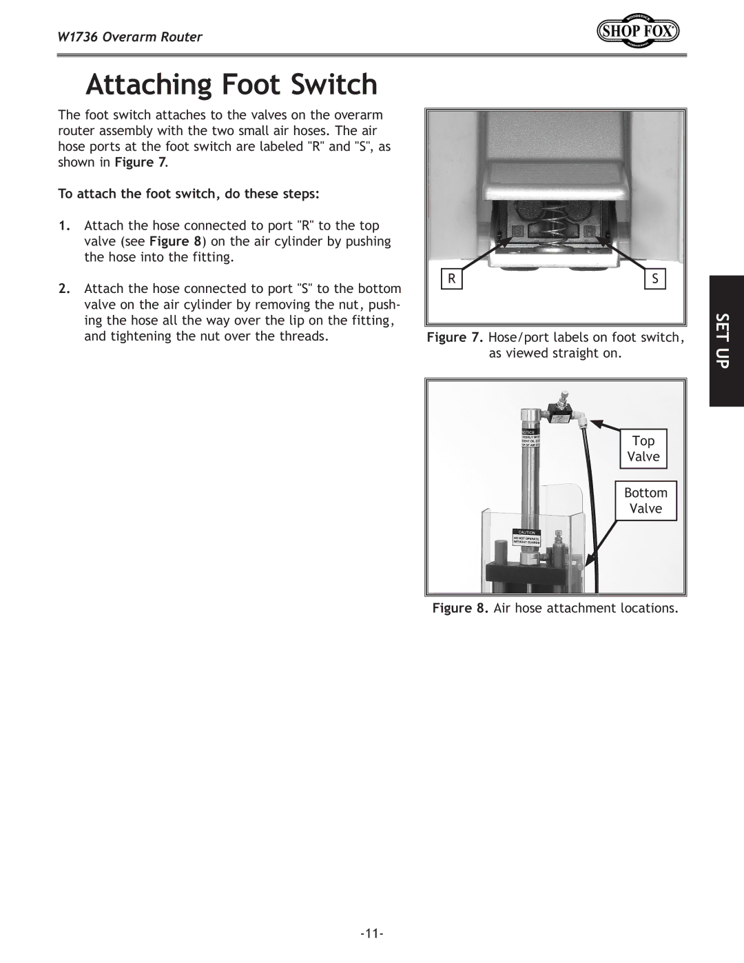 Woodstock W1736 instruction manual Attaching Foot Switch, To attach the foot switch, do these steps 