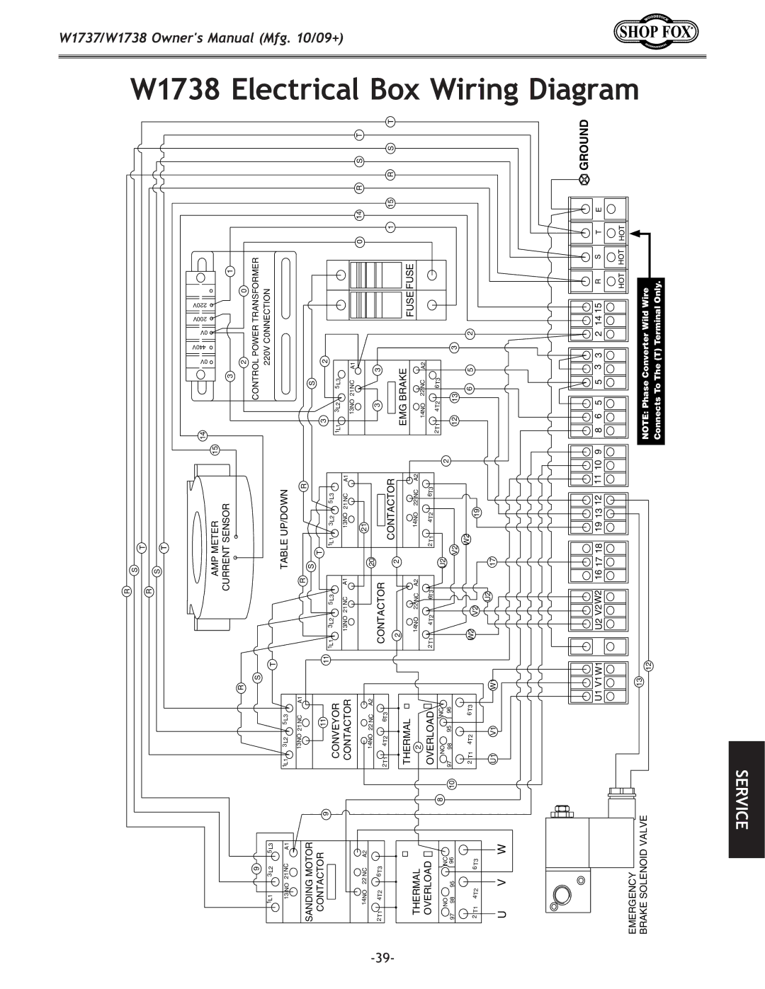 Woodstock W1737, W1738 owner manual Box Wiring Diagram 