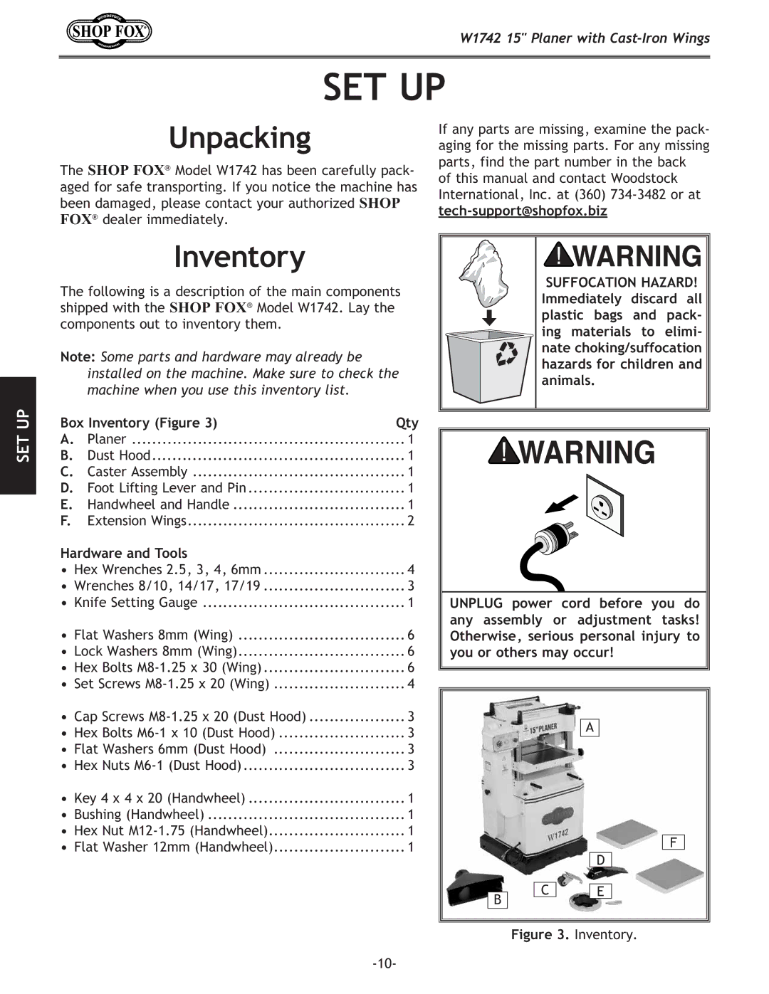 Woodstock W1742S owner manual LegXZb`e, ?XinXi\XeKffcj, =`li\*%@em\ekfip% 