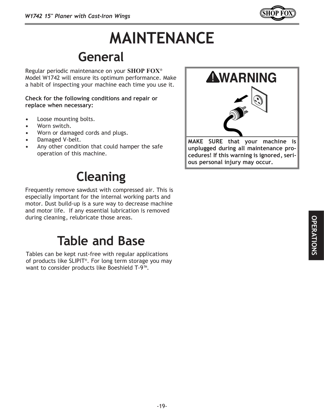 Woodstock W1742S owner manual Xe`e, KXYc\Xe9Xj 