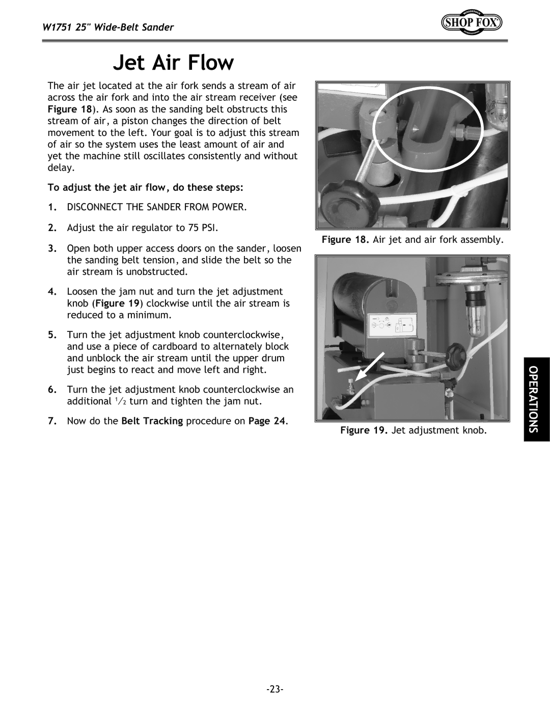 Woodstock W1751 owner manual Jet Air Flow, To adjust the jet air flow, do these steps 