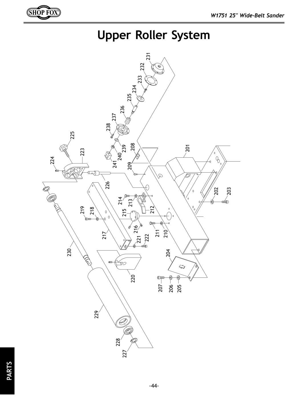 Woodstock W1751 owner manual Upper 